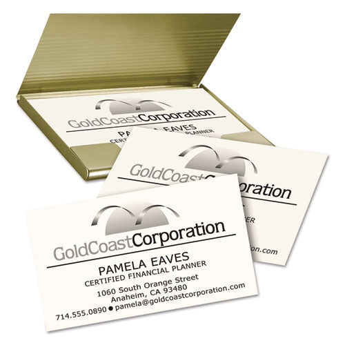 Clean Edge Business Cards, Laser, 2 X 3.5, Ivory, 200 Cards, 10 Cards/sheet, 20 Sheets/pack