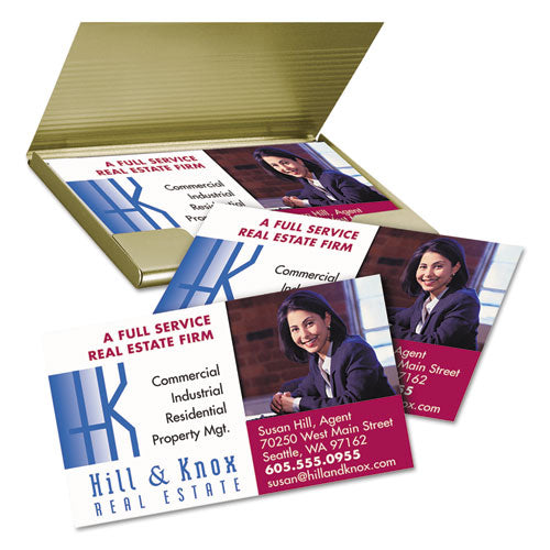 Print-to-the-edge Microperf Business Cards W/sure Feed Technology, Color Laser, 2x3.5, White, 160 Cards, 8/sheet,20 Sheets/pk