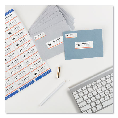 Easy Peel White Address Labels W/ Sure Feed Technology, Laser Printers, 1 X 2.63, White, 30/sheet, 250 Sheets/pack