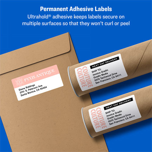 Shipping Labels W/ Trueblock Technology, Laser Printers, 2 X 4, White, 10/sheet, 250 Sheets/box