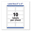 Shipping Labels W/ Trueblock Technology, Laser Printers, 2 X 4, White, 10/sheet, 250 Sheets/box