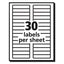 Permanent Trueblock File Folder Labels With Sure Feed Technology, 0.66 X 3.44, White, 30/sheet, 50 Sheets/box