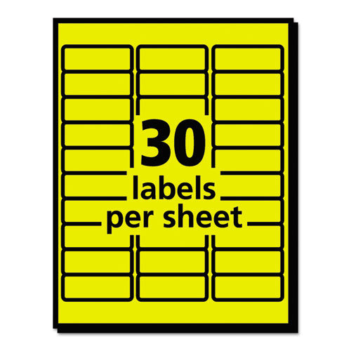 High-visibility Permanent Laser Id Labels, 1 X 2.63, Neon Yellow, 750/pack