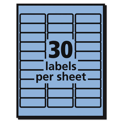 High-visibility Permanent Laser Id Labels, 1 X 2.63, Pastel Blue, 750/pack