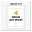 Ultraduty Ghs Chemical Waterproof And Uv Resistant Labels, 4 X 4, White, 4/sheet, 50 Sheets/box
