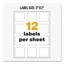 Ultraduty Ghs Chemical Waterproof And Uv Resistant Labels, 2 X 2, White, 12/sheet, 50 Sheets/box