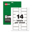 Permatrack Tamper-evident Asset Tag Labels, Laser Printers, 0.5 X 1, White, 84/sheet, 8 Sheets/pack