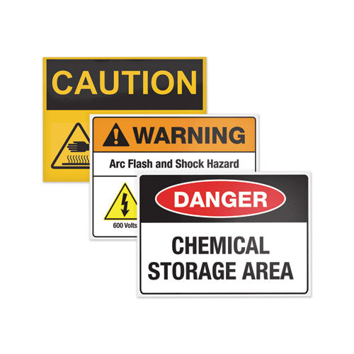 Surface Safe Removable Label Safety Signs, Inkjet/laser Printers, 8 X 8, White, 15/pack