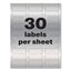 Permatrack Metallic Asset Tag Labels, Laser Printers, 0.75 X 2, Metallic Silver, 30/sheet, 8 Sheets/pack