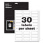 Permatrack Durable White Asset Tag Labels, Laser Printers, 0.75 X 2, White, 30/sheet, 8 Sheets/pack