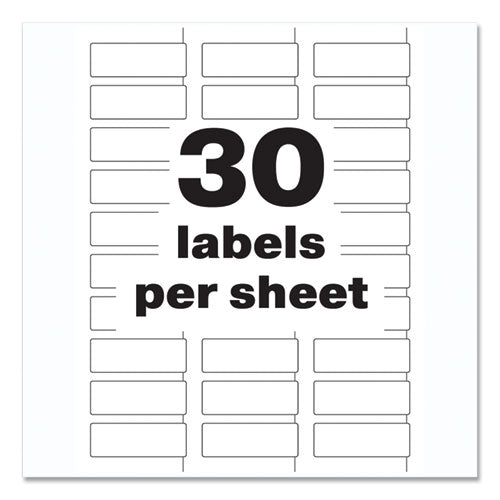 Permatrack Durable White Asset Tag Labels, Laser Printers, 0.75 X 2, White, 30/sheet, 8 Sheets/pack