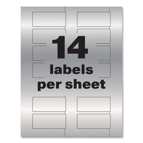 Permatrack Metallic Asset Tag Labels, Laser Printers, 1.25 X 2.75, Silver, 14/sheet, 8 Sheets/pack
