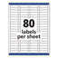 Removable Multi-use Labels, Inkjet/laser Printers, 0.5 X 1.75, White, 80/sheet, 25 Sheets/pack