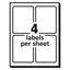 Vibrant Laser Color-print Labels W/ Sure Feed, 3.75 X 4.75, White, 100/pk