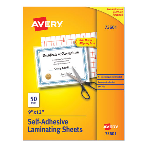 Clear Self-adhesive Laminating Sheets, 3 Mil, 9" X 12", Matte Clear, 10/pack