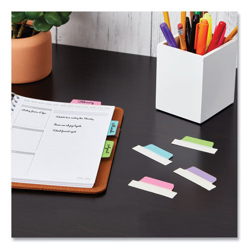 Ultra Tabs Repositionable Tabs, Margin Tabs: 2.5" X 1", 1/5-cut, Assorted Pastel Colors, 24/pack