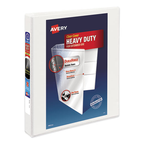 Heavy-duty View Binder With Durahinge And One Touch Ezd Rings, 3 Rings, 1" Capacity, 11 X 8.5, White