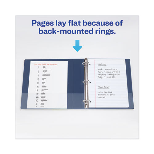 Heavy-duty View Binder With Durahinge And Locking One Touch Ezd Rings, 3 Rings, 4" Capacity, 11 X 8.5, Navy Blue