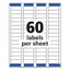 Easy Peel White Address Labels W/ Sure Feed Technology, Inkjet Printers, 0.66 X 1.75, White, 60/sheet, 25 Sheets/pack