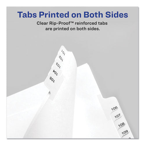 Preprinted Legal Exhibit Side Tab Index Dividers, Allstate Style, 10-tab, 11, 11 X 8.5, White, 25/pack