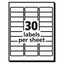Vibrant Inkjet Color-print Labels W/ Sure Feed, 1 X 2.63, Matte White, 600/pk