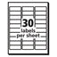 Matte Clear Easy Peel Mailing Labels W/ Sure Feed Technology, Inkjet Printers, 1 X 2.63, Clear, 30/sheet, 25 Sheets/pack