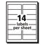 Matte Clear Easy Peel Mailing Labels W/ Sure Feed Technology, Inkjet Printers, 1.33 X 4, Clear, 14/sheet, 25 Sheets/pack