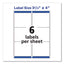 Shipping Labels W/ Trueblock Technology, Inkjet/laser Printers, 3.33 X 4, White, 6/sheet, 500 Sheets/box