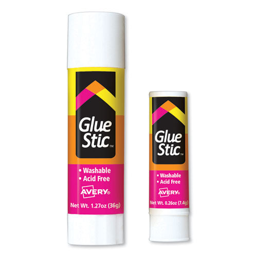 Permanent Glue Stic Value Pack, 1.27 Oz, Applies White, Dries Clear, 6/pack