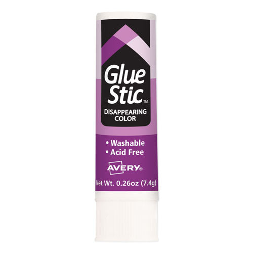 Permanent Glue Stic Value Pack, 0.26 Oz, Applies Purple, Dries Clear, 6/pack