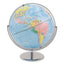 12-inch Globe With Blue Oceans, Silver-toned Metal Desktop Base, Full-meridian