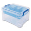 Super Stacker Divided Storage Box, 5 Sections, 7.5" X 10.13" X 6.5", Clear/blue