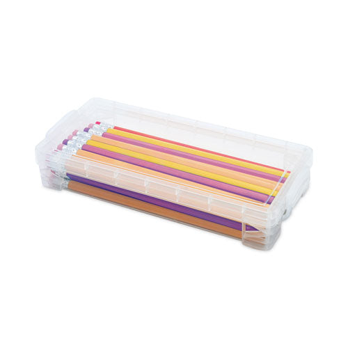 Super Stacker Crayon Box, Plastic, 4.75 x 3.5 x 1.6, Clear