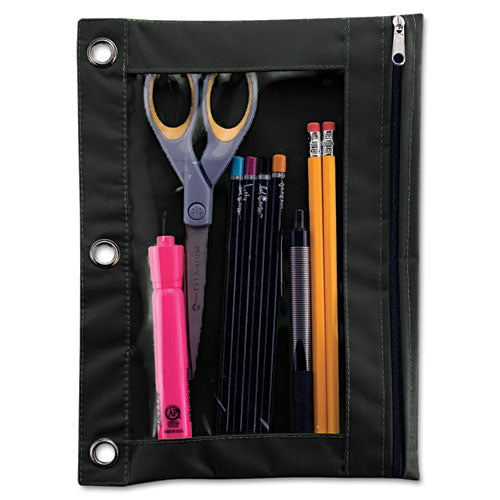 Binder Pencil Pouch, 10 X 7.38, Black/clear