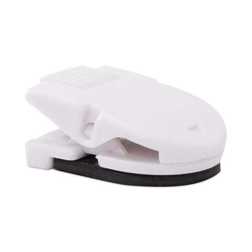 Magnetic/adhesive Clips, 0.25" Jaw Capacity, White, 20/box