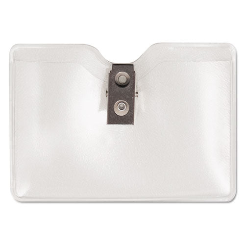 Security Id Badge Holders, Prepunched For Chain/clip, Vertical, Clear 2.63" X 4.38" Holder, 2.38" X 4.25" Insert, 50/box