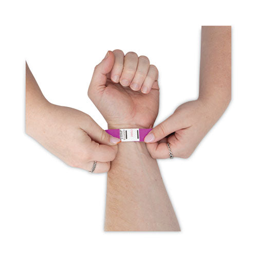 Crowd Management Wristbands, Sequentially Numbered, 9.75" X 0.75", Purple, 100/pack