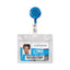 Translucent Retractable Id Card Reel, 30" Extension, Blue, 12/pack