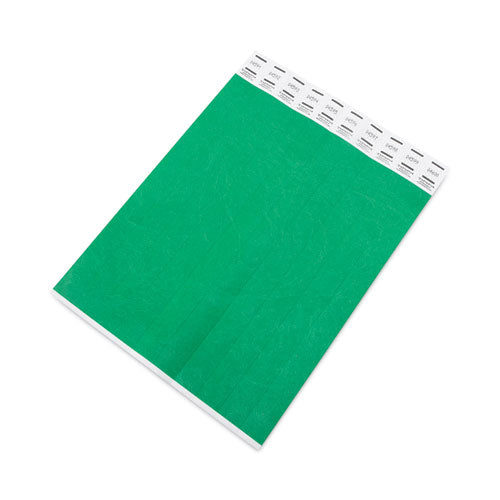 Crowd Management Wristbands, Sequentially Numbered, 9.75" X 0.75", Green, 500/pack