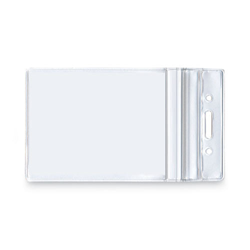Resealable Id Badge Holders, Vertical, Frosted 3.68" X 5" Holder, 2.62" X 3.75" Insert, 50/pack