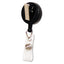 Swivel-back Retractable Id Card Reel, 30" Extension, Black, 12/pack