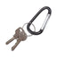 Carabiner Key Chains, Split Key Rings, Aluminum, Black, 10/pack