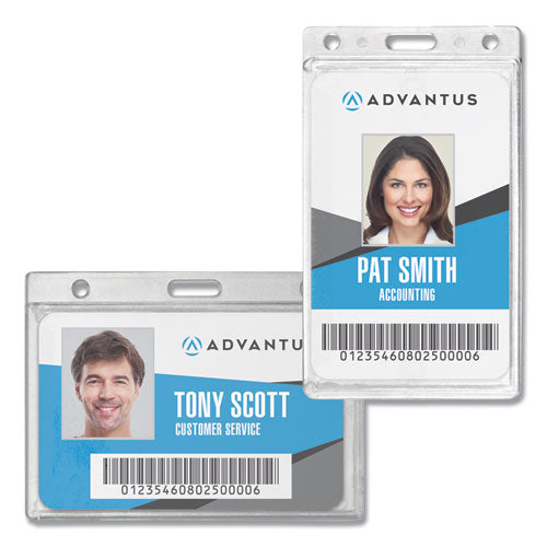 Frosted One-card Rigid Badge Holders, Horizontal, Frosted 3.68" X 2.75" Holder, 3.38" X 2.13" Insert, 25/box
