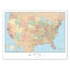 Laminated Wall Maps, U.s., Dry Erase, 50 X 32