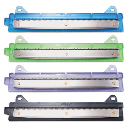 6-sheet Trident Binder Punch, Three-hole, 1/4" Holes, Assorted Colors