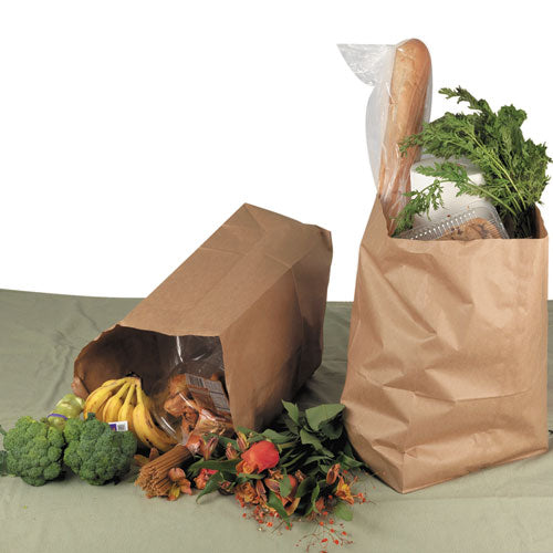 Grocery Paper Bags, #12, 7" X 4.38" X 13.75", Kraft, 500 Bags