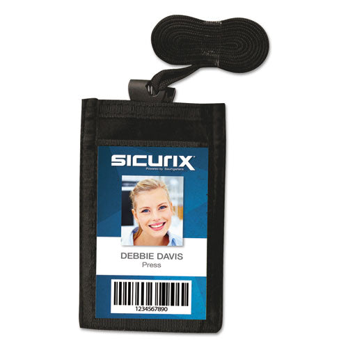 Sicurix Id Neck Pouch, Vertical, 3 X 4 3/4, Black