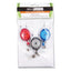 Quick Clip Card Reels, 30" Extension, Blue/red/smoke, 3/pack