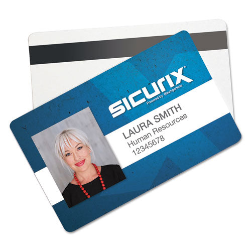 Sicurix Blank Id Card, 2 1/8 X 3 3/8, White, 100/pack