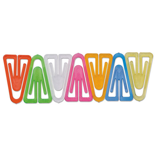 Plastiklips Paper Clips, Medium, Smooth, Assorted Colors, 500/box